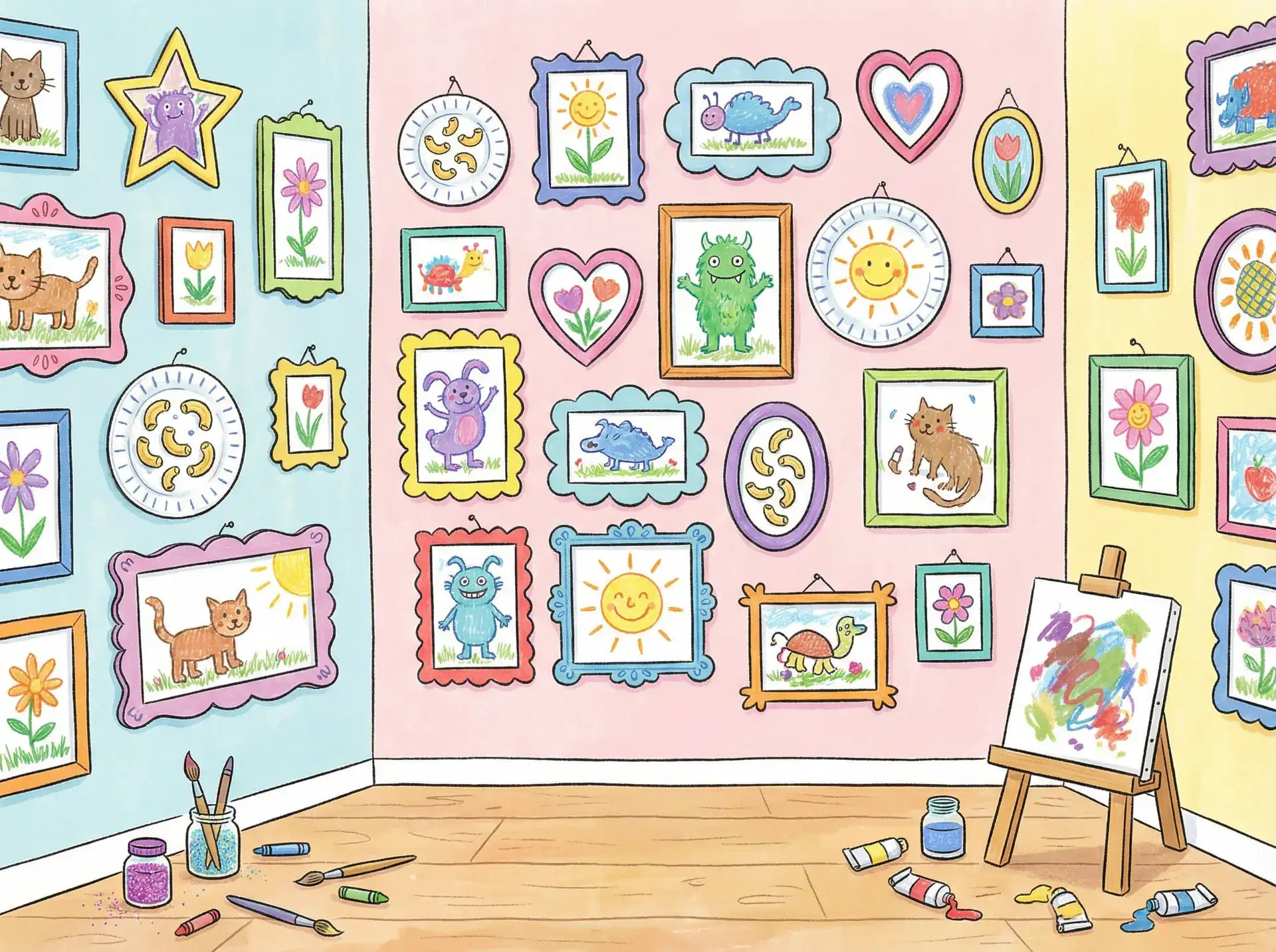 小朋友的彩色画作 - 黄冈B站 创意展示